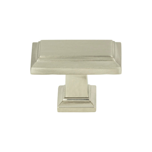 ATLAS 290-BRN Sutton Place 1 7/16" Length Rectangle Knob - Brushed Nickel