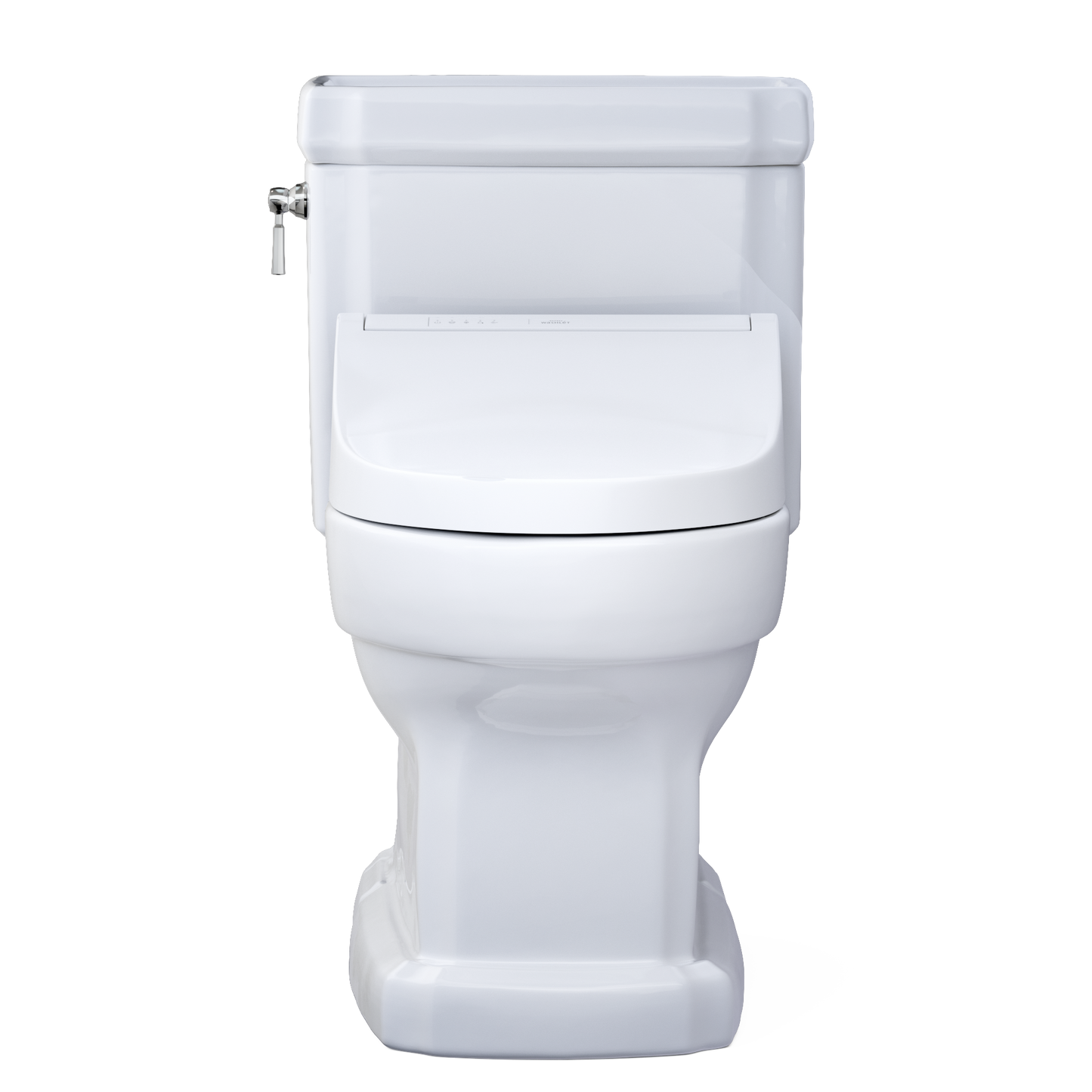 TOTO MW9743084CEFG#01 WASHLET+ Eco Guinevere Elongated 1.28 GPF Universal Height Toilet with C5 Bidet Seat , Cotton White