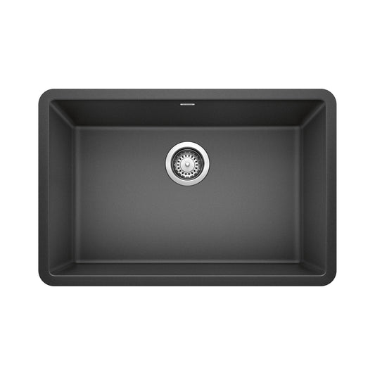 BLANCO 522259 Precis Precis SILGRANIT 27" Single Bowl Undermount Kitchen Sink - Anthracite in Anthracite