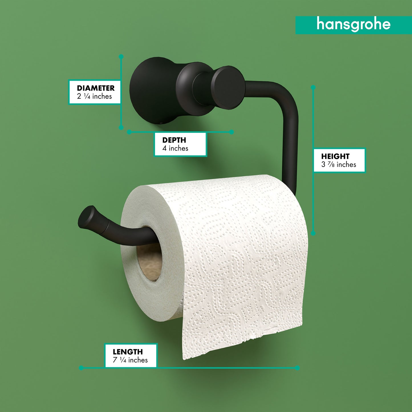 HANSGROHE 04787670 Matte Black Joleena Transitional Toilet Paper Holder