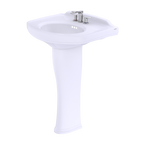 TOTO LPT642.4#01 Dartmouth Rectangular Pedestal Bathroom Sink with Arched Front for 4 Inch Center Faucets , Cotton White