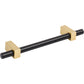 JEFFREY ALEXANDER 478-128MBBG Larkin 2 128 mm Center-to-Center Bar Pull - Matte Black w/Brushed Gold