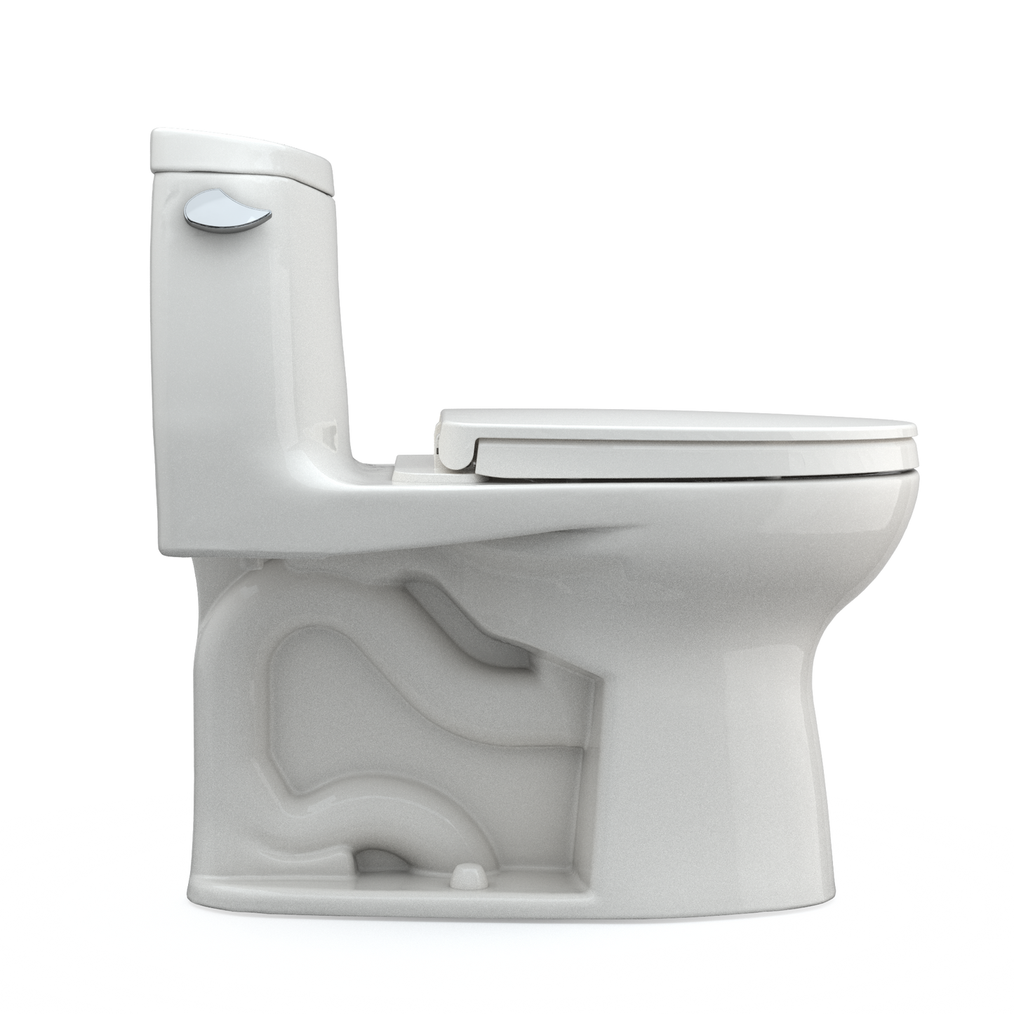 TOTO MS604124CEFG#11 UltraMax II One-Piece Elongated 1.28 GPF Universal Height Toilet with CEFIONTECT and SS124 SoftClose Seat , Colonial White