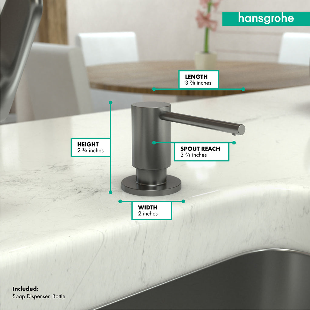 HANSGROHE 40438341 Focus Soap Dispenser - Brushed Black Chrome