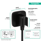 HANSGROHE 26887671 FixFit Q Wall Outlet with Handshower Holder - Matte Black