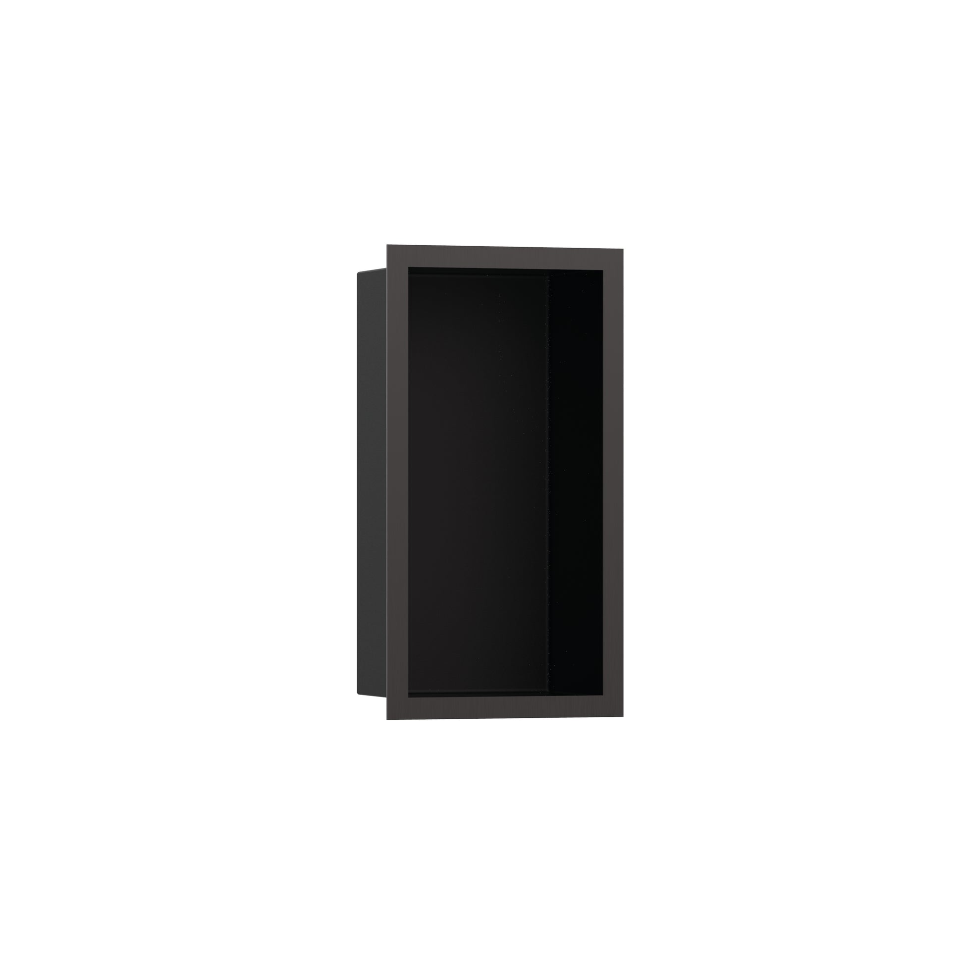HANSGROHE 56095340 XtraStoris Individual Wall Niche Matte Black with Design Frame 12"x 6"x 4" in Brushed Black Chrome
