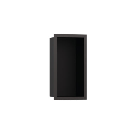 HANSGROHE 56095340 XtraStoris Individual Wall Niche Matte Black with Design Frame 12"x 6"x 4" in Brushed Black Chrome