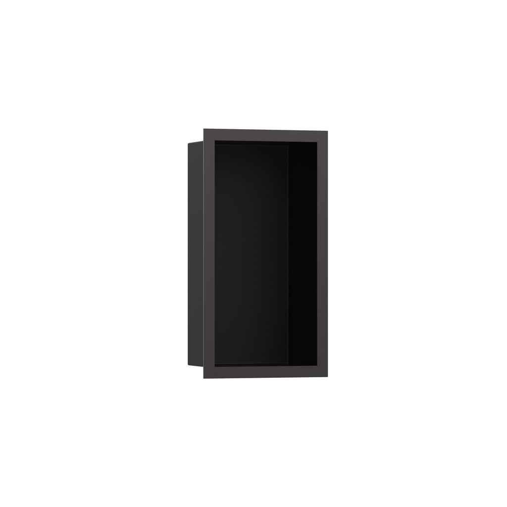 HANSGROHE 56095340 XtraStoris Individual Wall Niche Matte Black with Design Frame 12"x 6"x 4" - Brushed Black Chrome