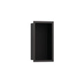 HANSGROHE 56095340 XtraStoris Individual Wall Niche Matte Black with Design Frame 12"x 6"x 4" - Brushed Black Chrome