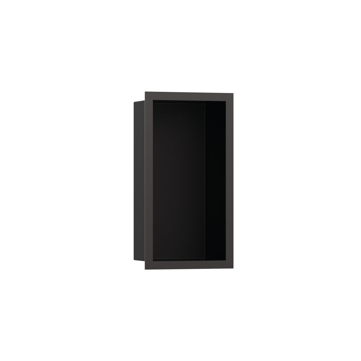 HANSGROHE 56095340 XtraStoris Individual Wall Niche Matte Black with Design Frame 12"x 6"x 4" - Brushed Black Chrome