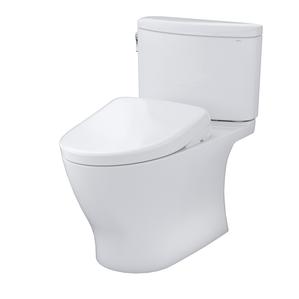 TOTO MW4424726CEFG#01 Washlet+ Nexus Two-Piece Elongated 1.28 Gpf Toilet With S7 Contemporary Bidet Seat - Cotton White