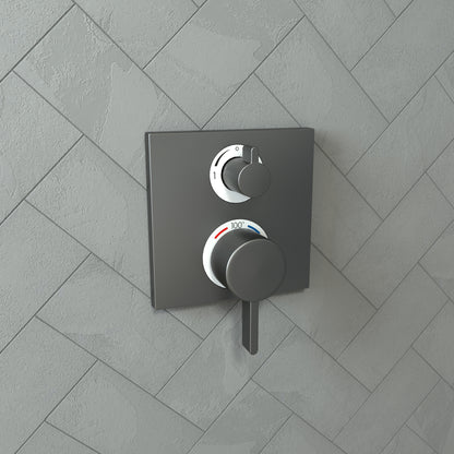 HANSGROHE 15712341 Ecostat Thermostatic Trim with Volume Control - Brushed Black Chrome