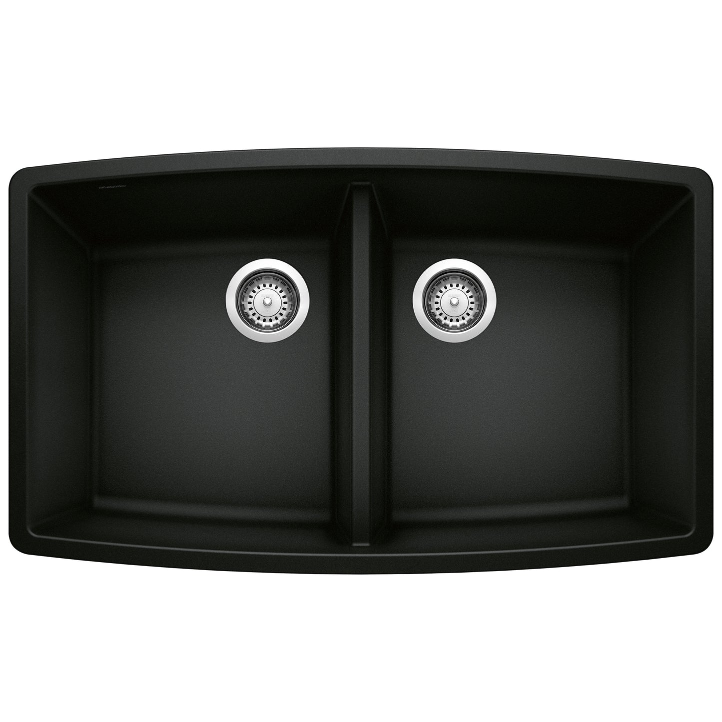 BLANCO 442937 Performa Performa SILGRANIT 33" 50/50 Double Bowl Undermount Kitchen Sink - Coal Black in Coal Black