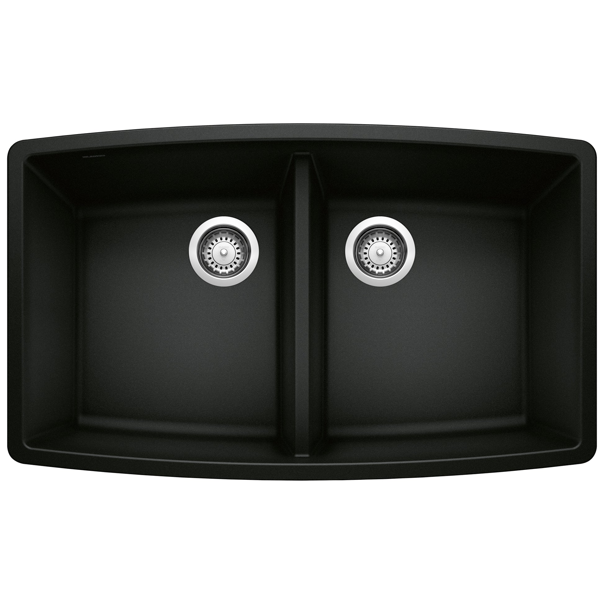 BLANCO 442937 Performa Performa SILGRANIT 33" 50/50 Double Bowl Undermount Kitchen Sink - Coal Black in Coal Black