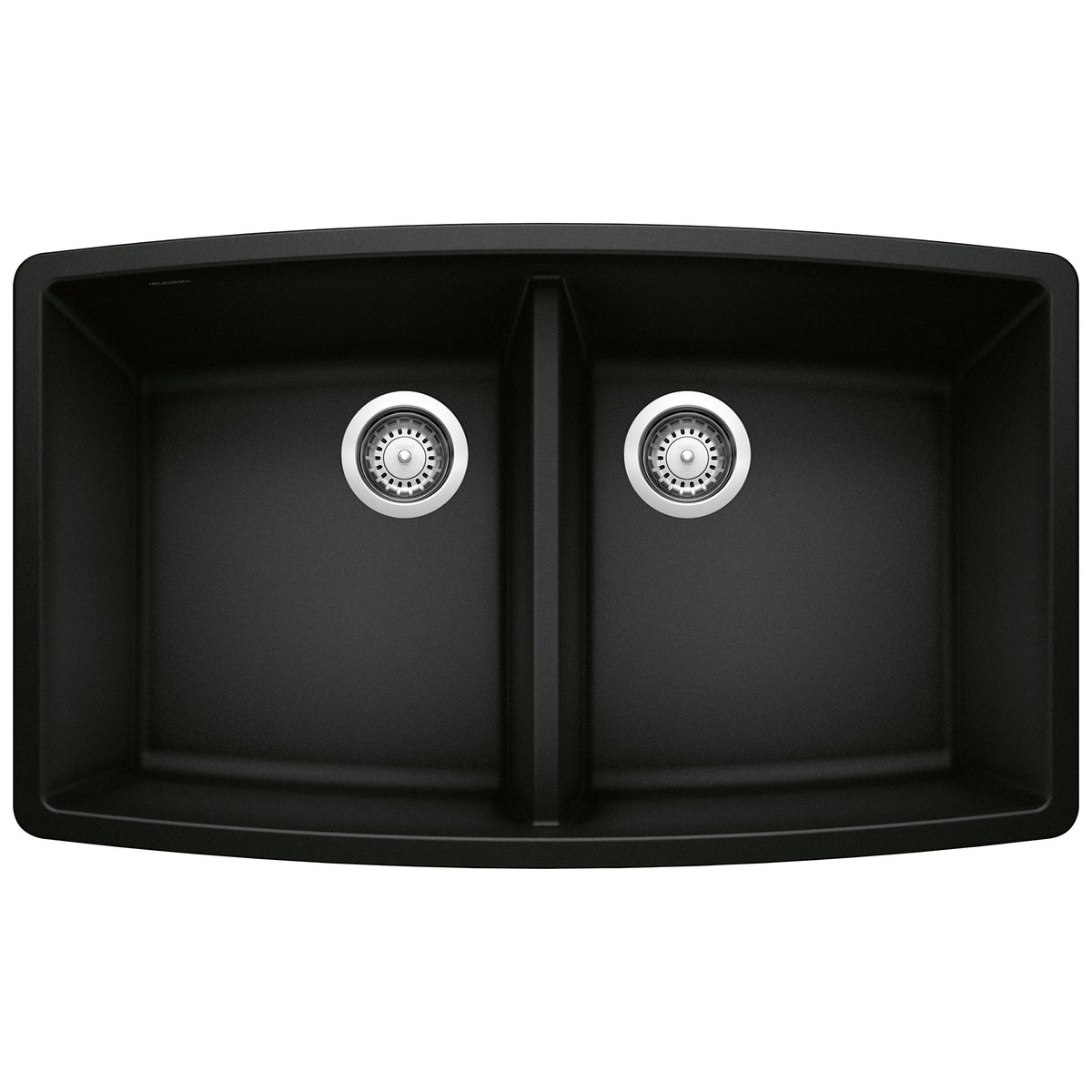 BLANCO 442937 Performa Performa SILGRANIT 33" 50/50 Double Bowl Undermount Kitchen Sink - Coal Black in Coal Black