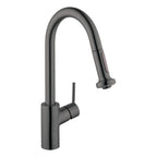 HANSGROHE 14877341 Talis S² HighArc Kitchen Faucet, 2-Spray Pull-Down, 1.75 GPM - Brushed Black Chrome