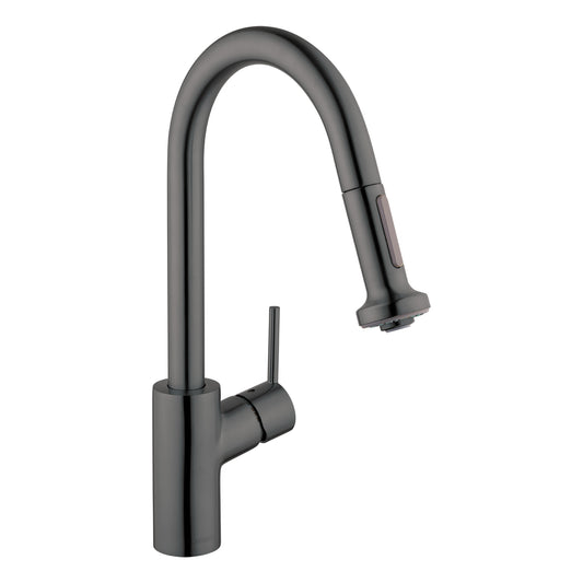 HANSGROHE 14877341 Talis S² HighArc Kitchen Faucet, 2-Spray Pull-Down, 1.75 GPM - Brushed Black Chrome
