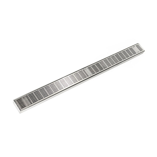 INFINITY DRAIN FXIG 6542 SS FXIG 65 42" FX Series Complete Kit with Perforated Slotted Grate in Satin Stainless