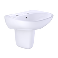 TOTO LHT241.8G#01 Supreme Oval Wall-Mount Bathroom Sink With Cefiontect And Shroud For 8 Inch Center Faucets - Cotton White