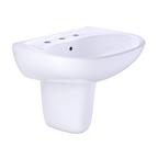 TOTO LHT241.8G#01 Supreme Oval Wall-Mount Bathroom Sink With Cefiontect And Shroud For 8 Inch Center Faucets - Cotton White