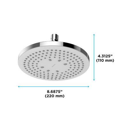 TOTO TBW01003U1#CP G Series 2.5 Gpm Single Spray 8.5 Inch Round Showerhead With Comfort Wave Technology - Polished Chrome