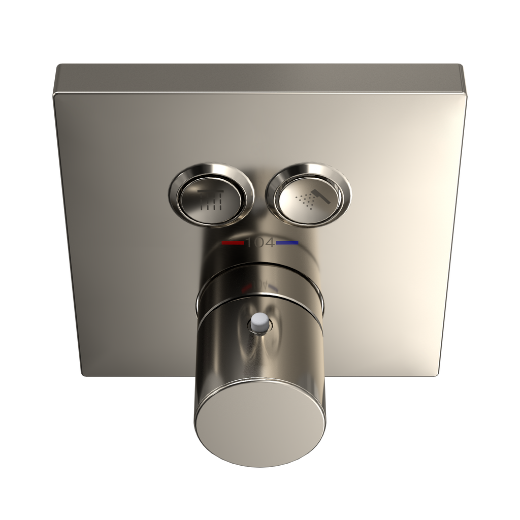 TOTO TBV02406U#PN Square Thermostatic Mixing Valve With 2-Function Shower Trim - Polished Nickel