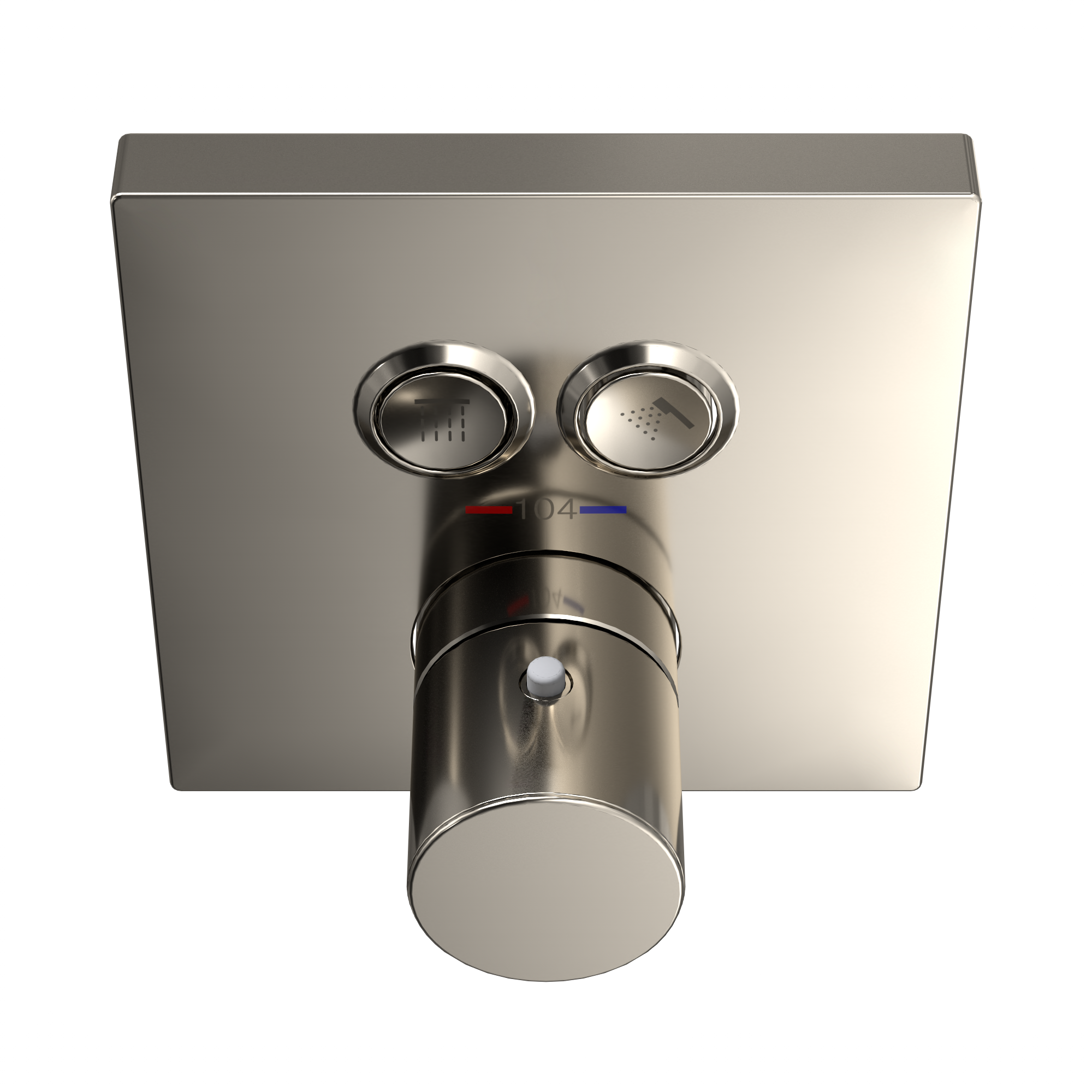 TOTO TBV02406U#PN Square Thermostatic Mixing Valve With 2-Function Shower Trim - Polished Nickel