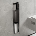 HANSGROHE 56060800 XtraStoris Rock Recessed Toilet Brush Holder with Shelf & Tileable Door - Brushed Stainless Steel