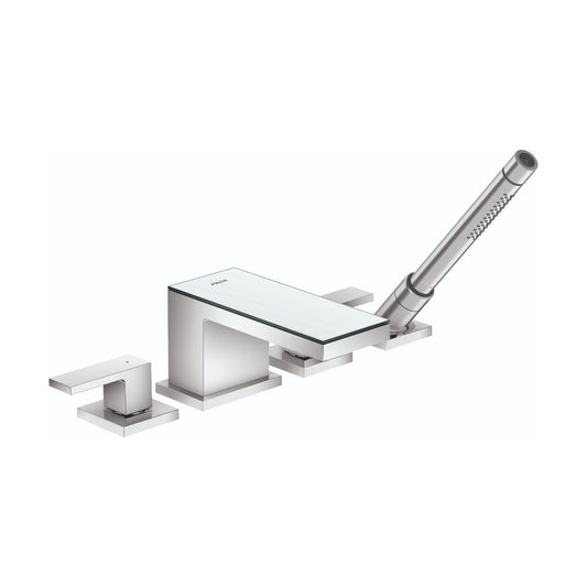 AXOR MyEdition 4-Hole Roman Tub Set Trim with 1.75 GPM Handshower in Chrome / Mirror Glass