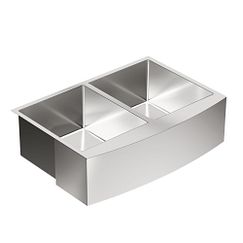 MOEN G18220 Prep 30"  Steel  Undermount Apron Front Double Bowl Sink - Stainless