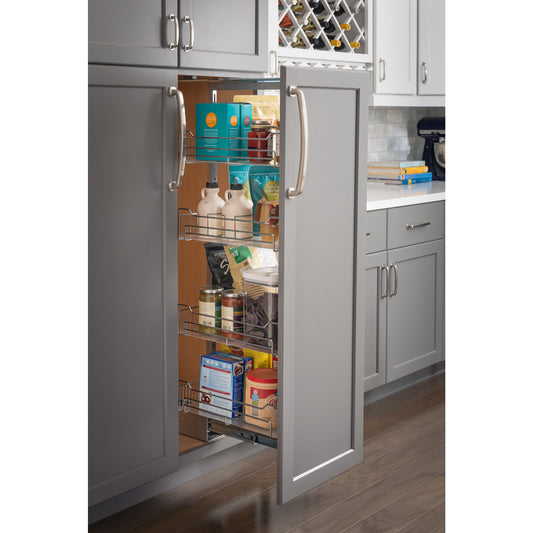 HARDWARE RESOURCES CPPO2063SC 20" Wide 63" Tall Chrome Wire Soft-close Pantry Pullout - Polished Chrome