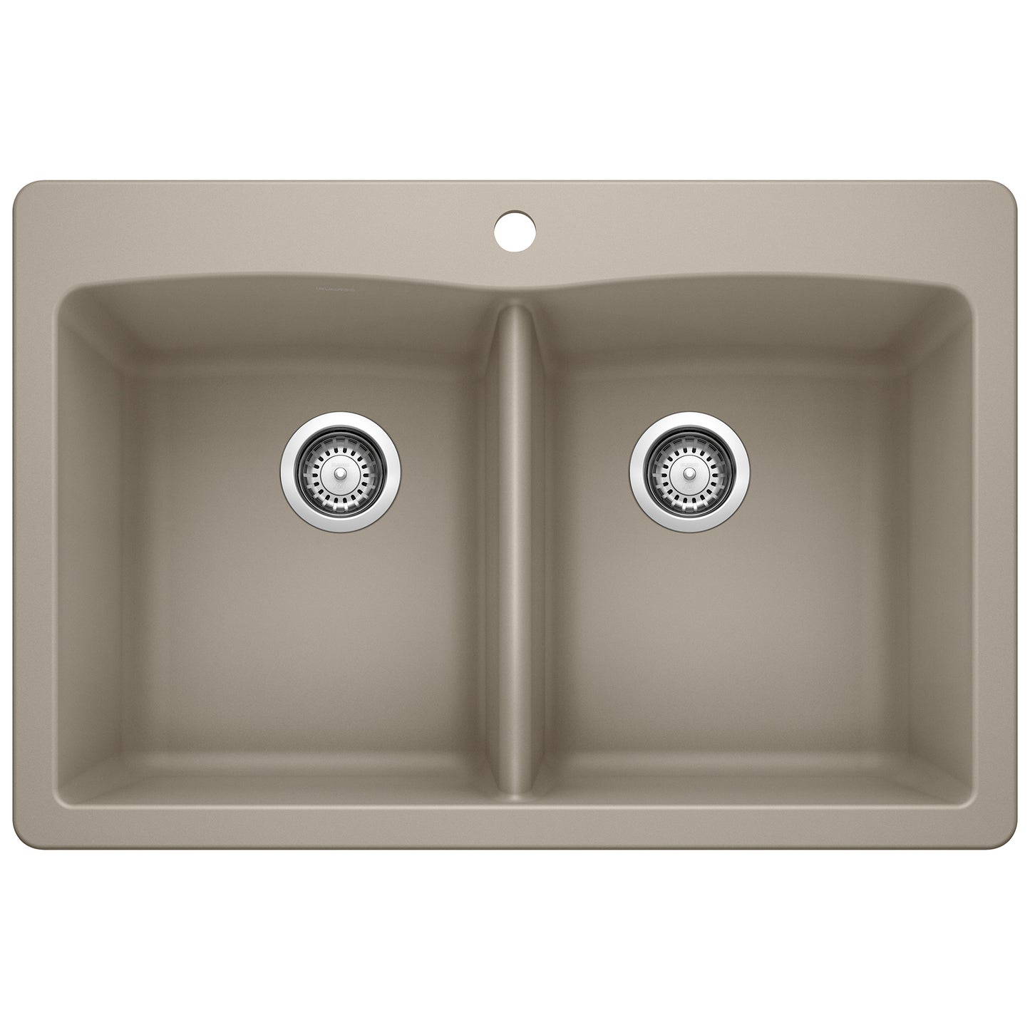 BLANCO 441285 Diamond Diamond SILGRANIT 33" 50/50 Double Bowl Dual Mount Kitchen Sink - Truffle in Truffle