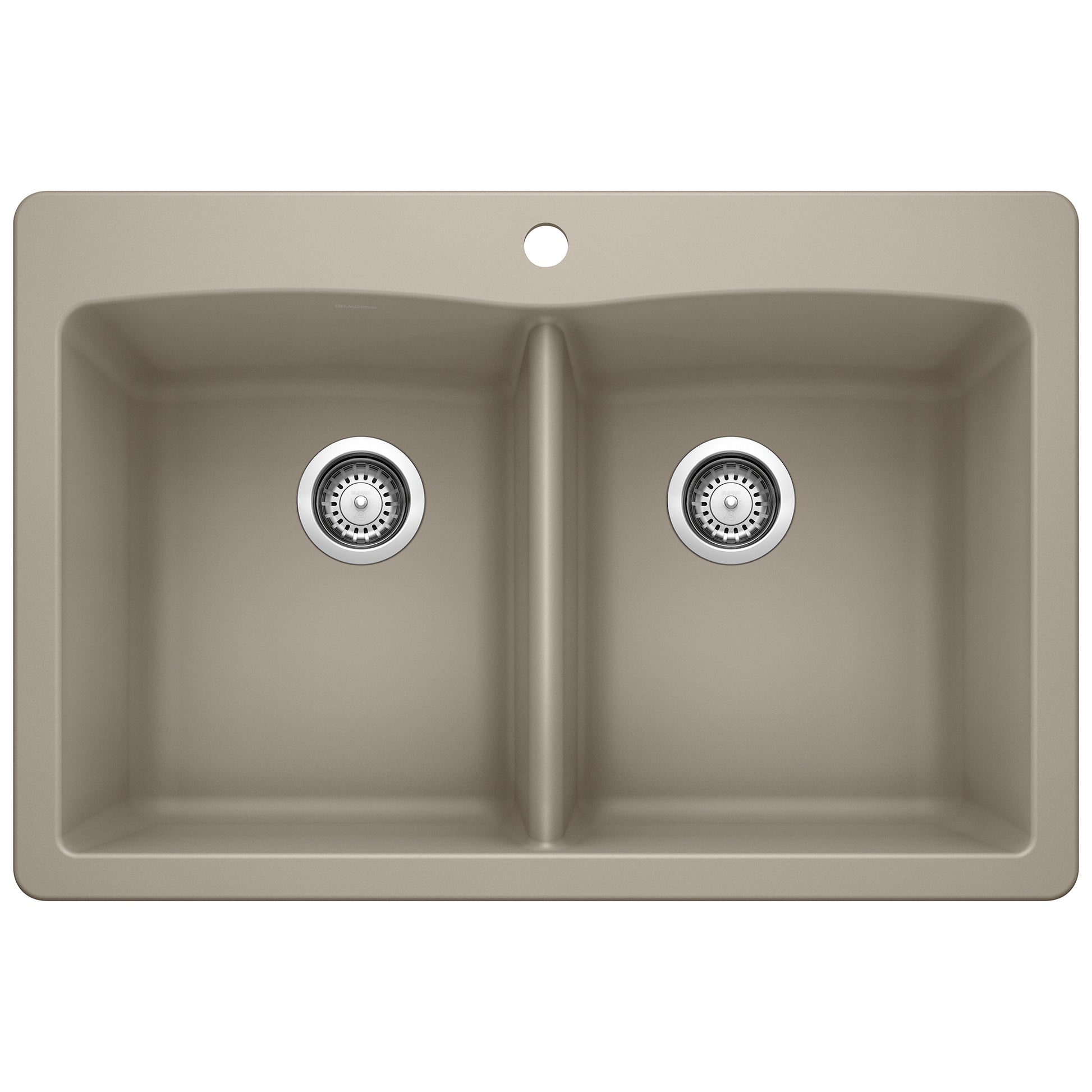 BLANCO 441285 Diamond Diamond SILGRANIT 33" 50/50 Double Bowl Dual Mount Kitchen Sink - Truffle in Truffle