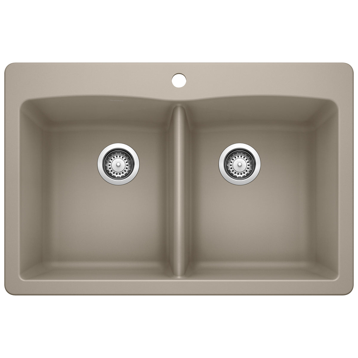 BLANCO 441285 Diamond Diamond SILGRANIT 33" 50/50 Double Bowl Dual Mount Kitchen Sink - Truffle in Truffle
