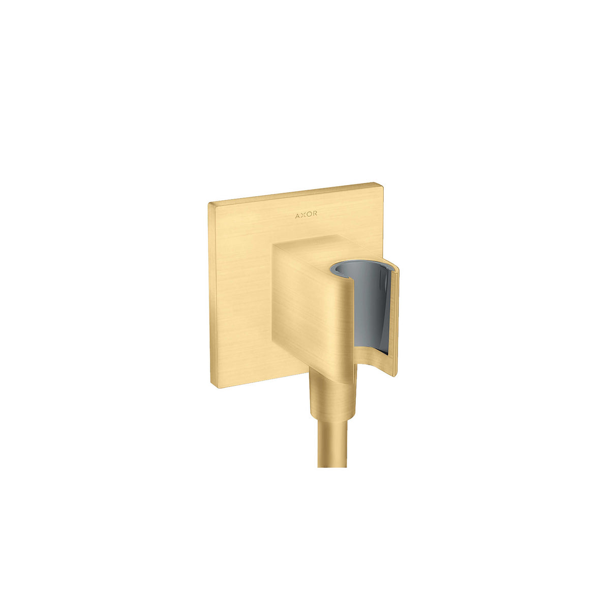 AXOR 36734251 ShowerSolutions Wall Outlet with Handshower Holder, Square - Brushed Gold Optic
