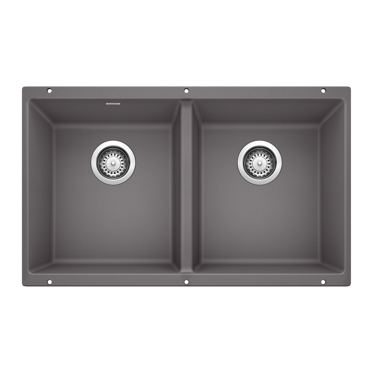 BLANCO 519050 Precis Precis SILGRANIT 29" 50/50 Double Bowl Undermount Kitchen Sink - Cinder in Cinder