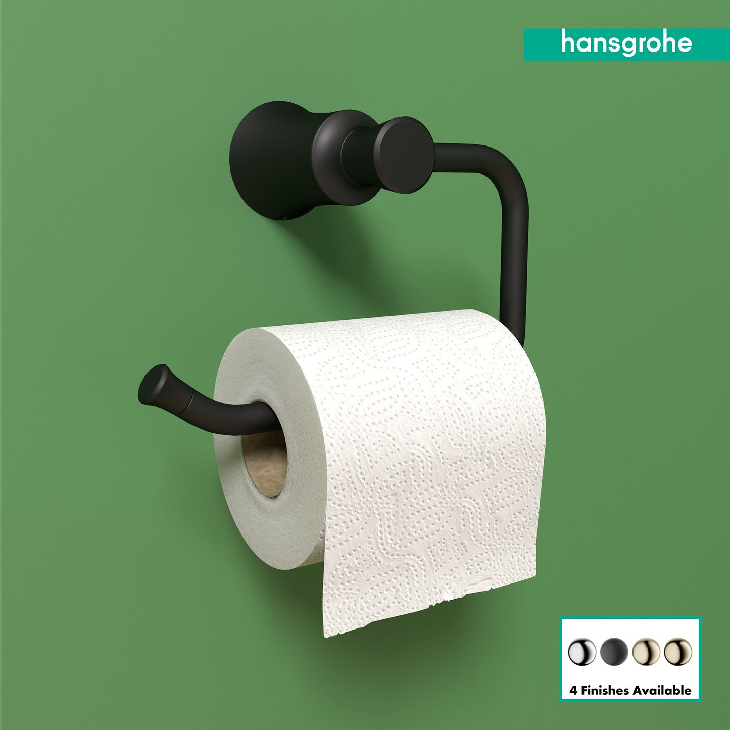 HANSGROHE 04787670 Matte Black Joleena Transitional Toilet Paper Holder
