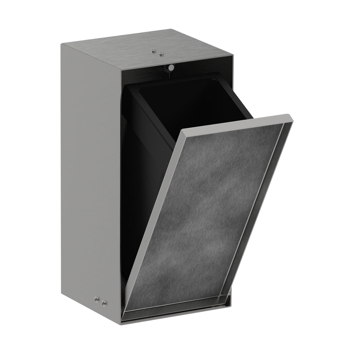 HANSGROHE 56063800 XtraStoris Rock Recessed Trash Bin with Shelf & Tileable Door - Brushed Stainless Steel