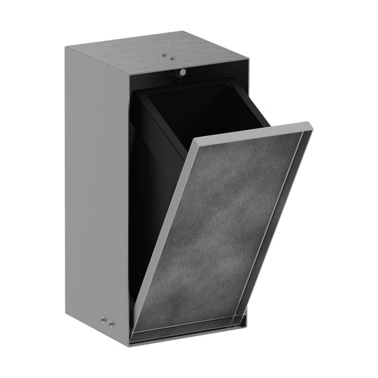HANSGROHE 56063800 XtraStoris Rock Recessed Trash Bin with Shelf & Tileable Door - Brushed Stainless Steel