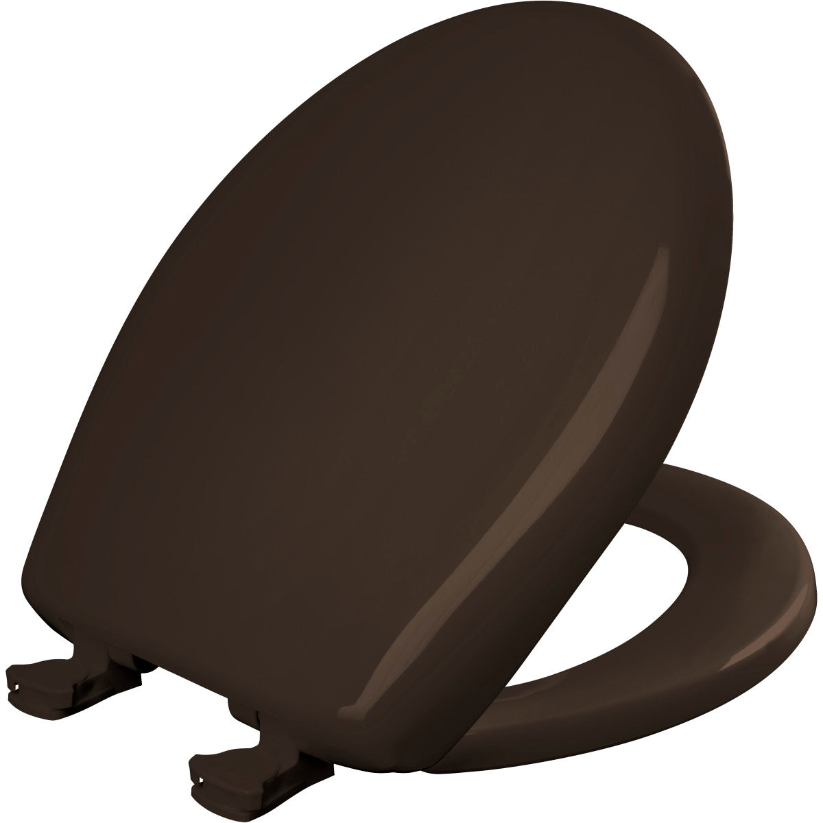 Bemis Round Plastic Toilet Seat in Espresso Brown with STA-TITE Seat Fastening System, Easy•Clean and  Whisper•Close Hinge