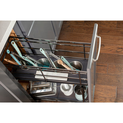 HARDWARE RESOURCES SWS-UBPO8PC 8" Polished Chrome STORAGE WITH STYLE® Metal "No Wiggle" Soft-close Utensil Base Pullout - Polished Chrome