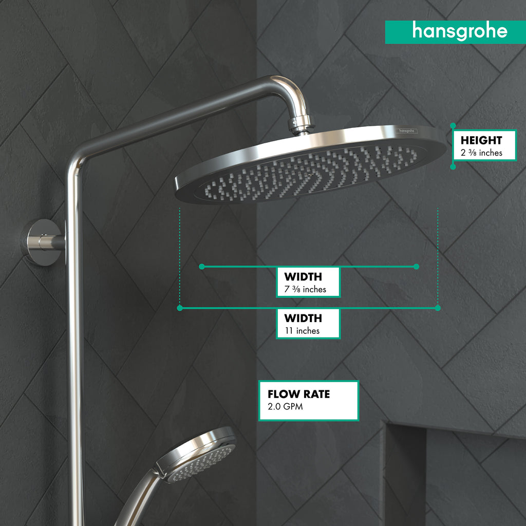 HANSGROHE 26221001 Croma Showerhead 280 1-Jet, 2.0 GPM - Chrome
