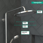 HANSGROHE 26221001 Croma Showerhead 280 1-Jet, 2.0 GPM - Chrome