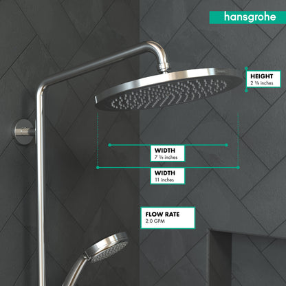 HANSGROHE 26221001 Croma Showerhead 280 1-Jet, 2.0 GPM - Chrome