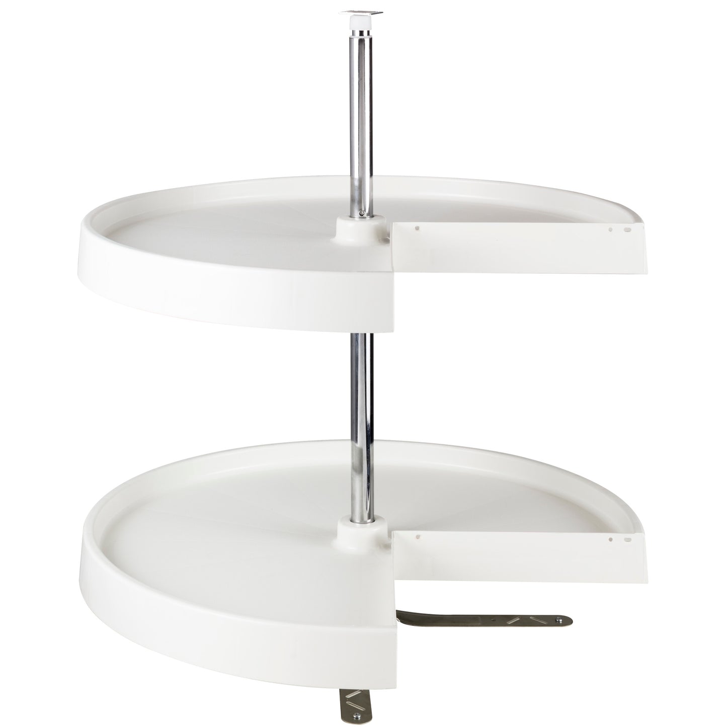 HARDWARE RESOURCES PLSP24 24" Pie-Cut Two-Shelf Plastic Lazy Susan Set - White