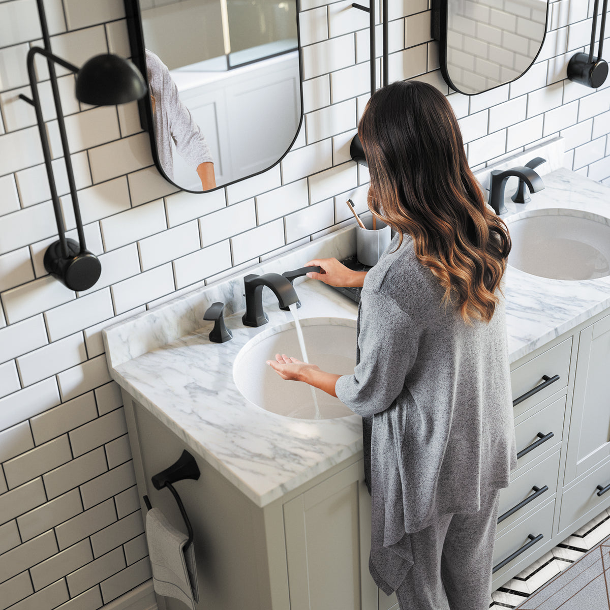 HANSGROHE 04813670 Locarno Widespread Faucet 110 with pop-up drain, 1.2 GPM - Matte Black
