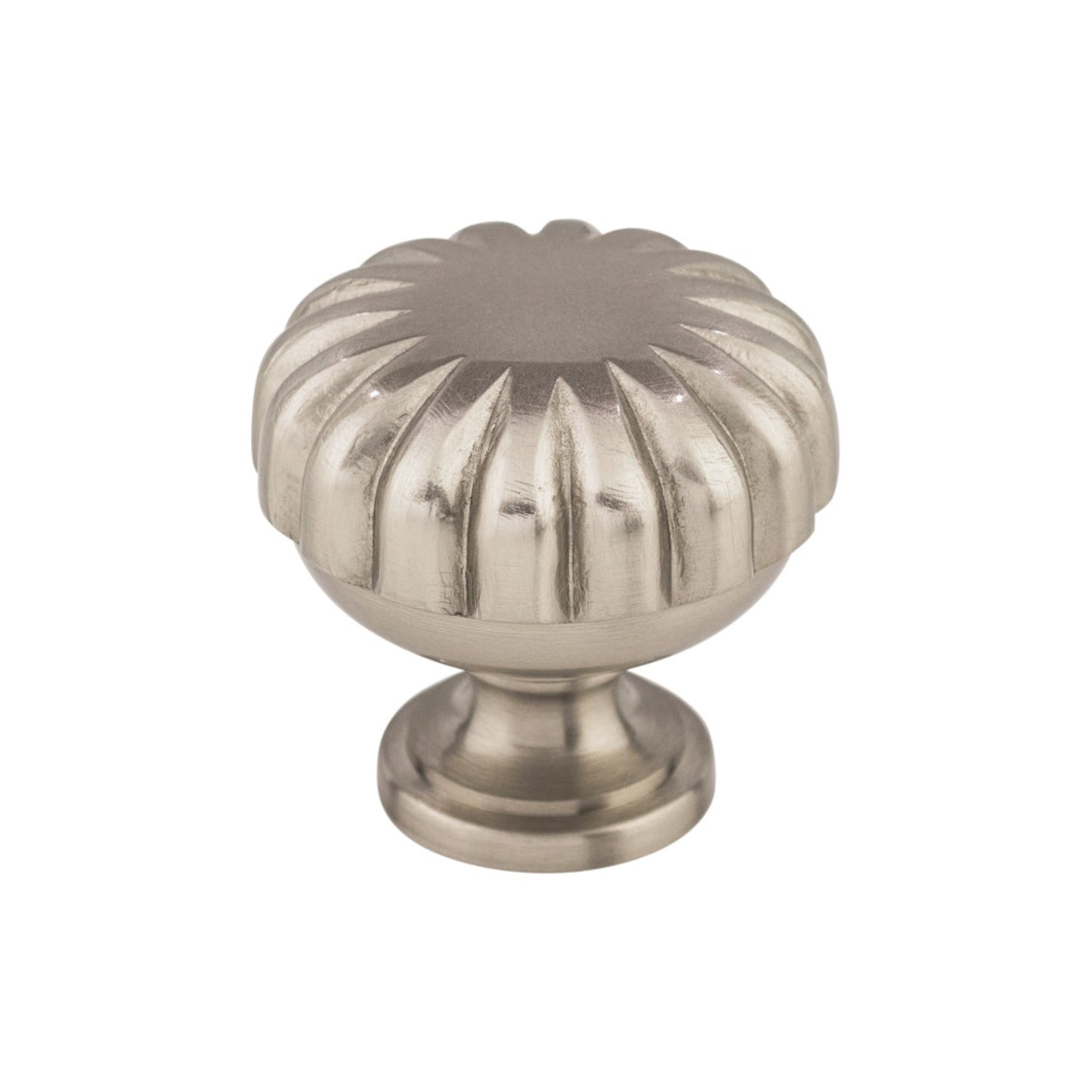 TOP KNOBS M1318 Melon 1 1/4" Diameter Round Knob - Brushed Satin Nickel