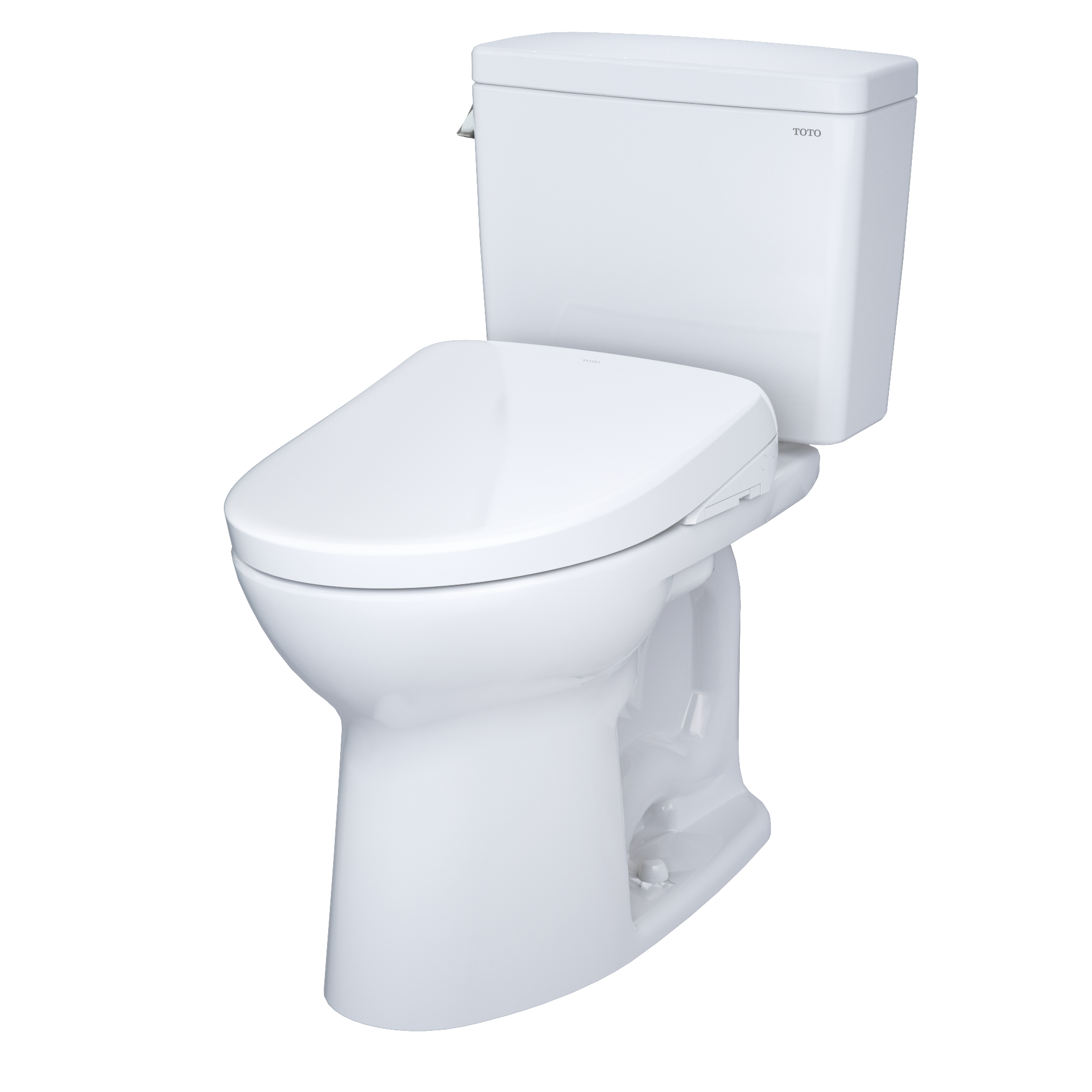 TOTO MW7764726CEGA#01 Drake Washlet+ Two-Piece Elongated 1.28 Gpf Tornado Flush Toilet And S7 Contemporary Bidet Seat With Auto Flush - Cotton White