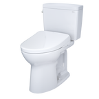 TOTO MW7764736CSFGA#01 Drake Washlet+ Two-Piece Elongated 1.6 Gpf Universal Height Tornado Flush Toilet And S7A Contemporary Bidet Seatwith Auto Flush - Cotton White