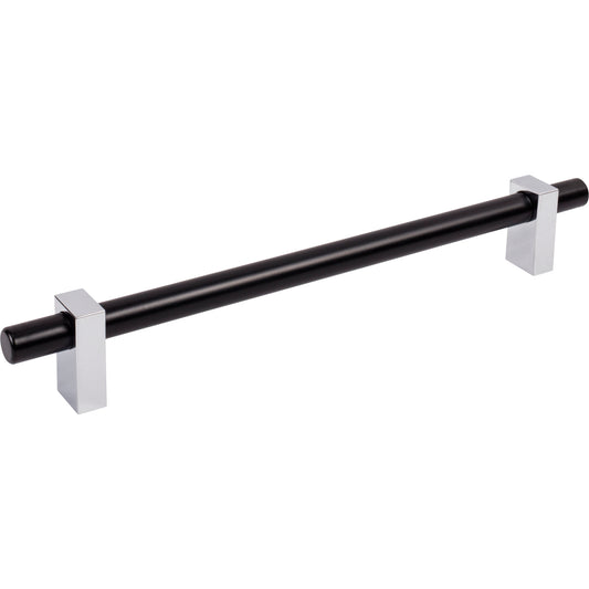 JEFFREY ALEXANDER 478-12MBPC Larkin 2 12" Center-to-Center Appliance Pull - Matte Black w/Polished Chrome